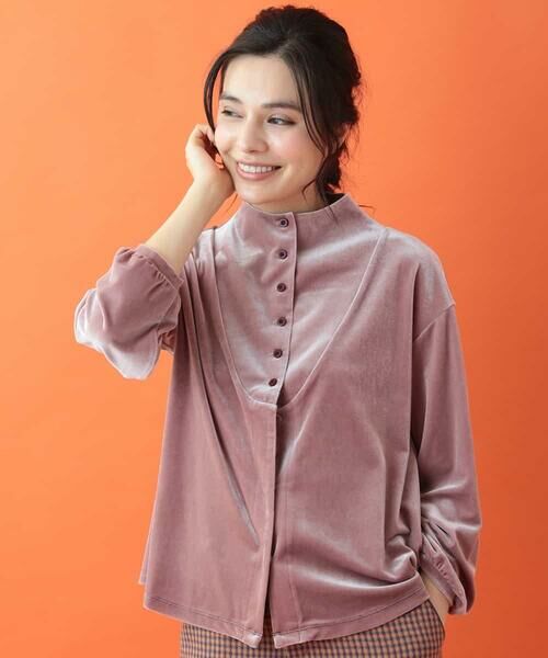 セール】 カラーベロアブラウス （シャツ・ブラウス）｜Jocomomola