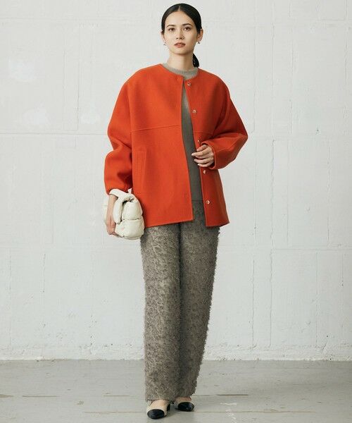 セール】 【SHIHOさん着用】ウールリバーノーカラー コート （その他