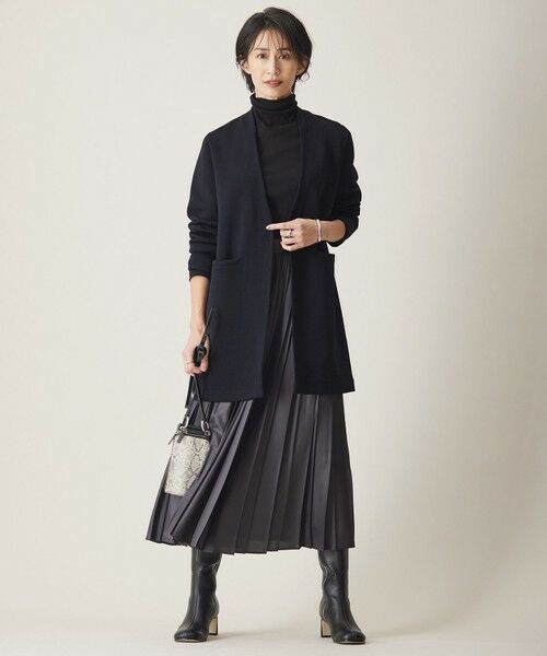 セール】 【洗える】シンセティックヤーンスムース ロングニット