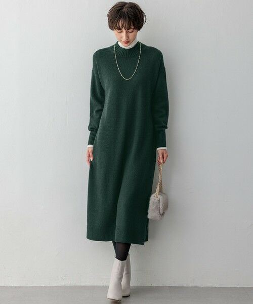 セール】 【洗える】カシミヤブレンド ニットワンピース （ミニ丈