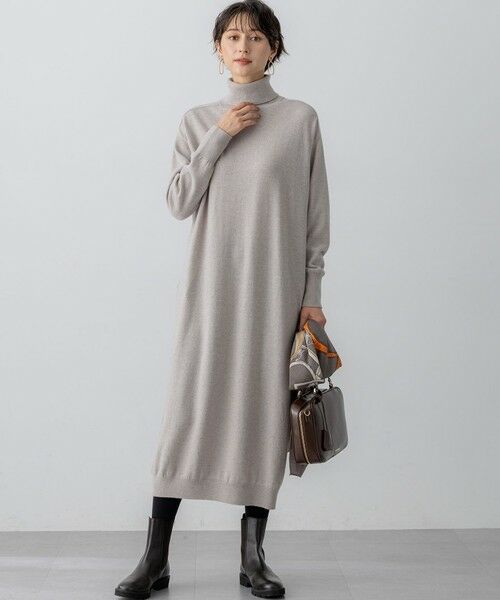 セール】 【洗える】カシミヤブレンド タートルネック ニット