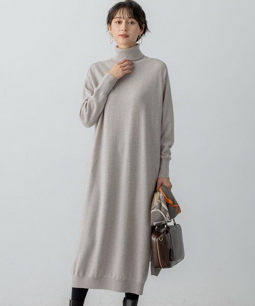 セール】 【洗える】カシミヤブレンド タートルネック ニット