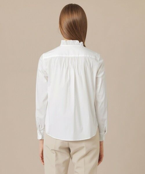 セール】 コットンナイロンストレッチフリルブラウス （シャツ