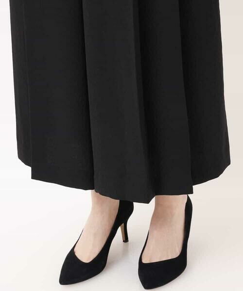 セール】 【洗濯機で洗える】ウエストリボン付きサテンガウチョパンツ