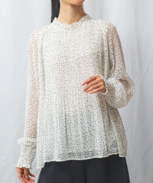 セール】 【EC限定】シアードットプリーツブラウス （シャツ・ブラウス