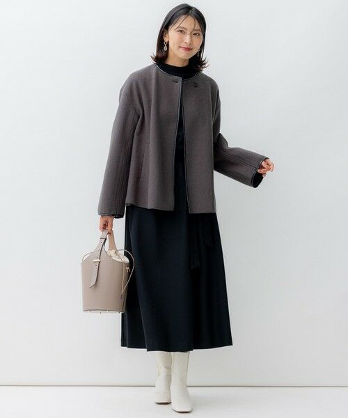 セール】 コンプレストパイル ノーカラー アウター （テーラード