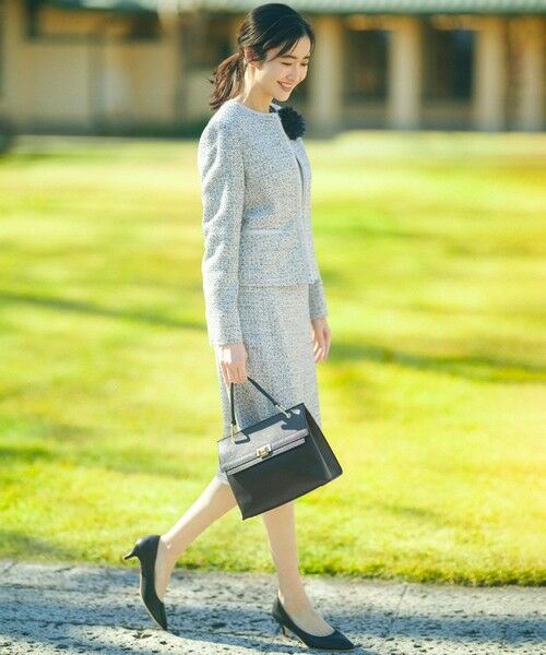 セール】 【セットアップ対応】シャインツイードストレッチ ノーカラー