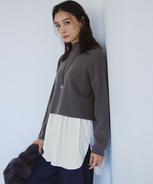 セール】 【洗える】レイヤードコンビ ニット （ニット・セーター