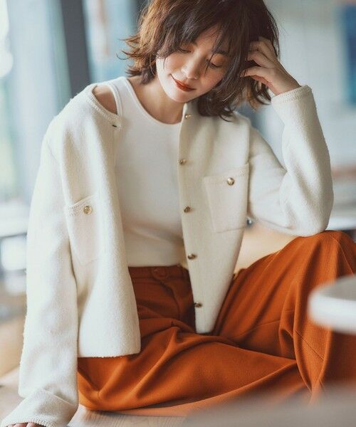 セール】 【洗える】ミニブークレニット カーディガン （カーディガン