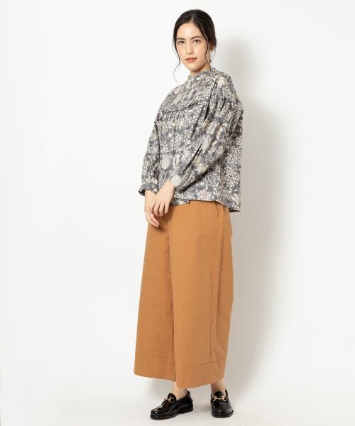 セール】 リバティプリントフリル切替ブラウス （シャツ・ブラウス