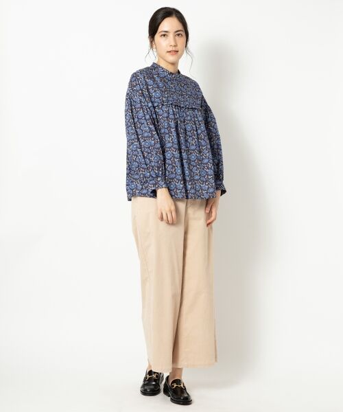 セール】 リバティプリントフリル切替ブラウス （シャツ・ブラウス