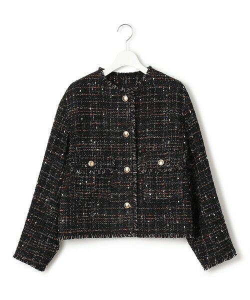 セール】 GIOLICA カラーミックスツイード ジャケット （ノーカラー