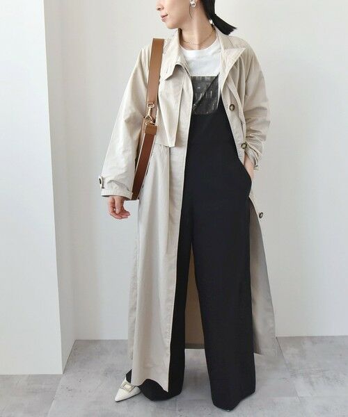 セール】 quaranciel:〈手洗い可能〉スタンドカラー ウエストドロー