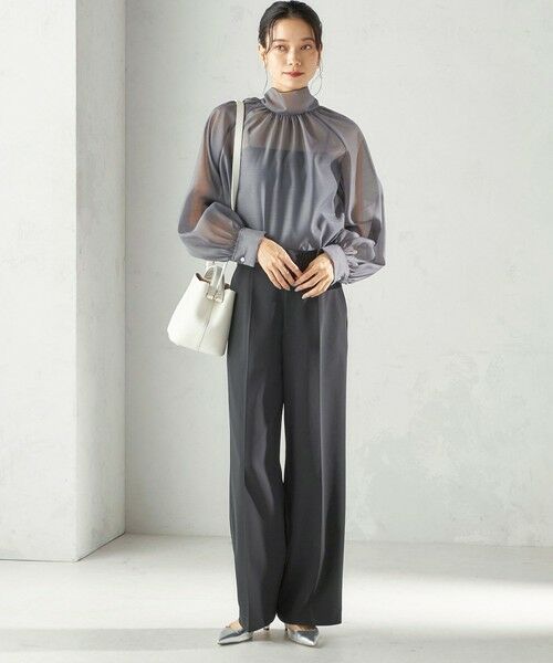 一部追加予約》〈手洗い可能〉オーガンジー リボン ブラウス （シャツ