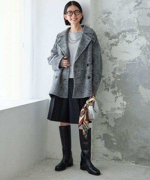 セール】 スライバー チェック ショート Pコート （ピーコート