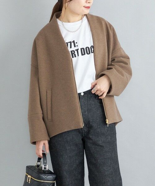 セール】 〈手洗い可能〉コクーンジップブルゾン 22FW◇ （レザー