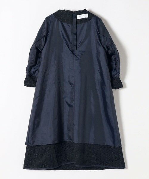 セール】 SHIPS any: スラブ ツイード ワンピース［NAVY BLUE