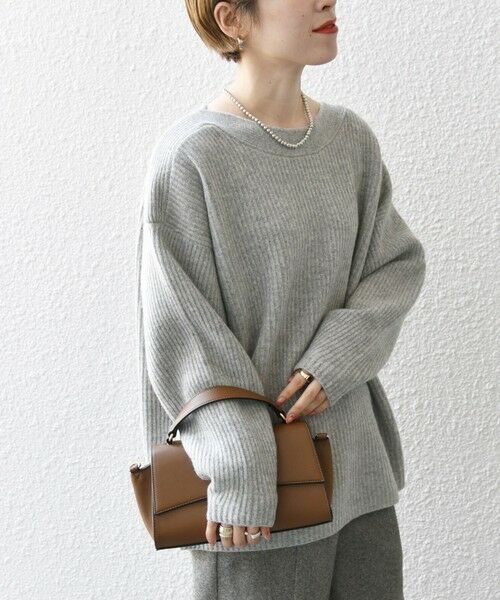 セール】 SHIPS any: AQUA カシミヤ ミックス ボートネック ニット