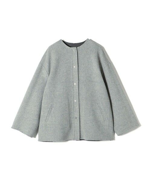 セール】 配色 リバーシブル ノーカラー コート ◇ （その他アウター