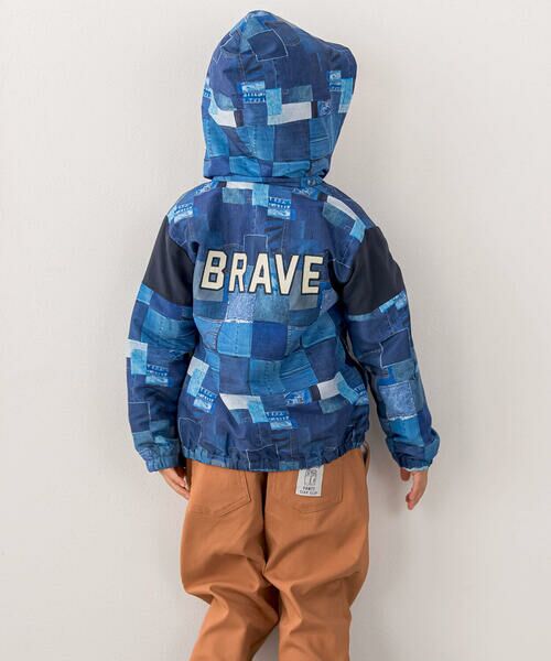 セール】 ワッペン付配色切り替えジャケット(80~130cm) （テーラード