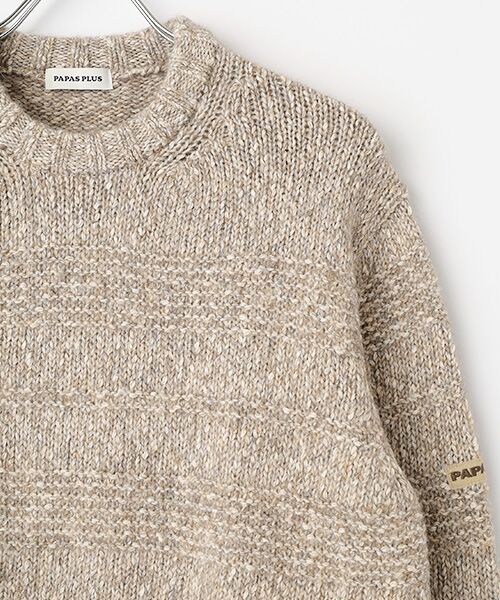 セール】 コットンアルパカローゲージ クルーネックセーター （ニット
