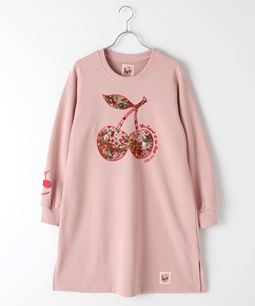 いちご＆チェリーミーティングアップリケチュニックトレーナー