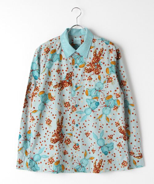 セール】 ギンガムうさぎプリントシャツブラウス （シャツ・ブラウス