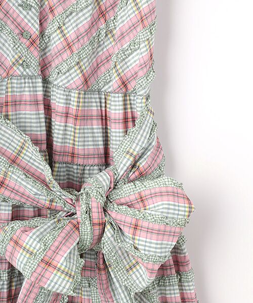 セール】 オリジナルチェック×ギンガムチェックワンピース （ロング