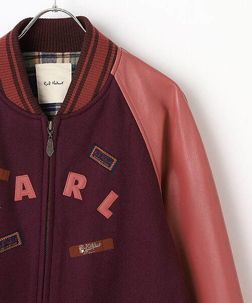 セール】 メルトン×ラムレザー切り替えブルゾン （レザーブルゾン