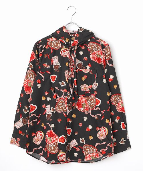 スウィートメモリーズプリントフードブラウス （シャツ・ブラウス