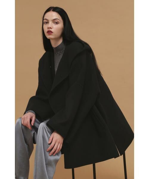 セール】 ウールリバーフードショートコート （アウター）｜PINKY