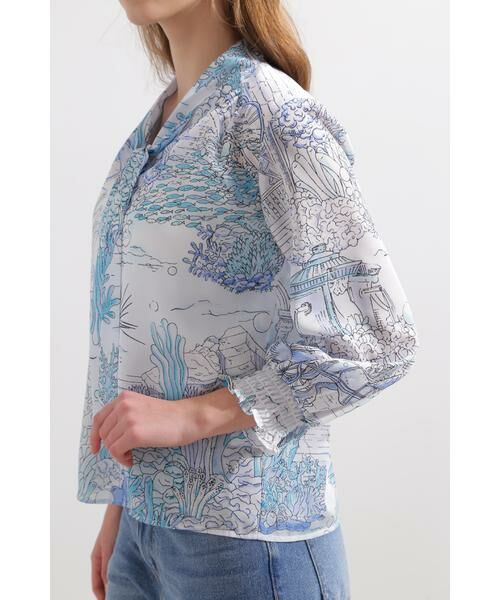 セール】 ◇ノーティカルプリントブラウス （シャツ・ブラウス