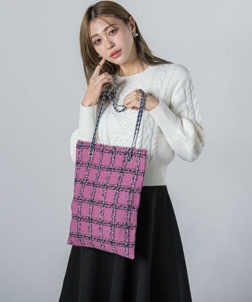 セール】 チェックツイードトートバッグ （その他小物）｜QUEENS COURT