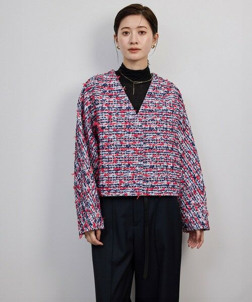 セール】 MALHIA-KENT(マリアケント) ツイードVネックジャケット