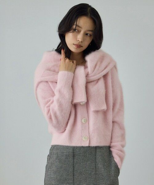 フォックスカシミヤニットカーディガン/イージーケア・アンサンブル