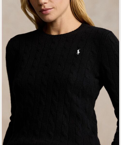 ケーブルニット ウールカシミヤ セーター （ニット・セーター）｜POLO