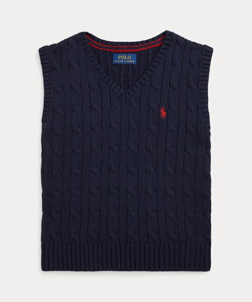 ボーイズ 2才～7才)ケーブルニット コットン セーター ベスト （ベスト
