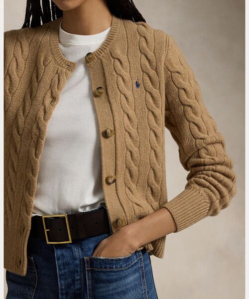 ケーブルニット ウールカシミヤ カーディガン （カーディガン・ボレロ