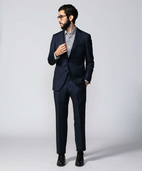 セール】 Super170'sウールシルクツイル 段返り3Bスーツ LORO PIANA