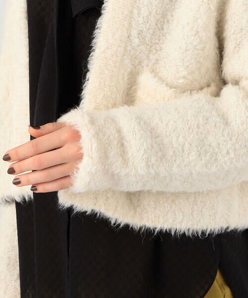 セール】 アクリルアルパカファー ショートカーディガン