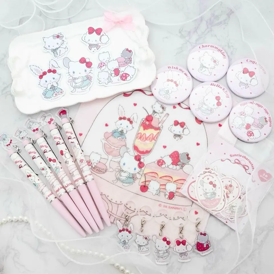 レトロガーリー チャームつきボールペン ハローキティ《LAFARY