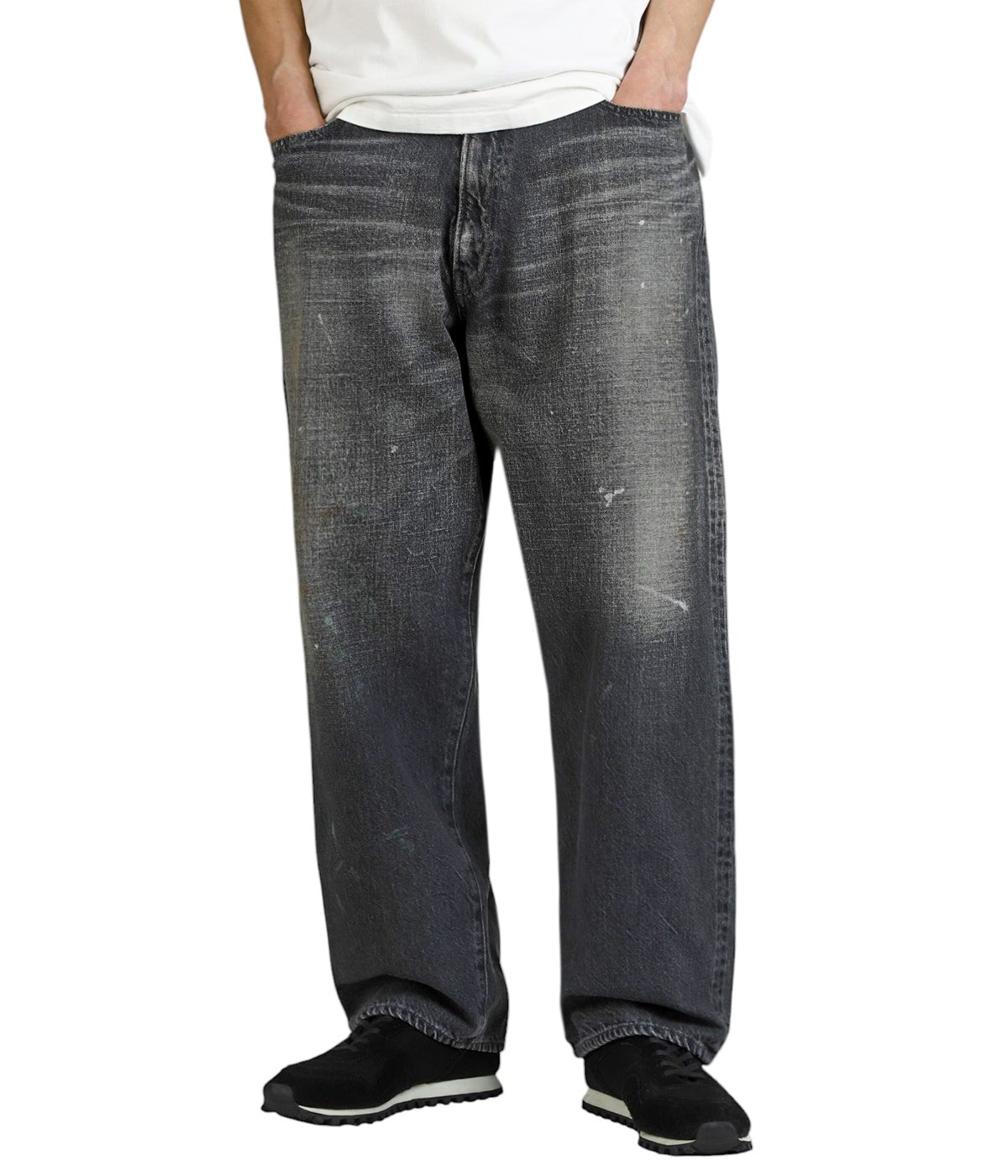 RECYCLED WASTE SUVIN COTTON YARN 11.5oz DENIM 5POCKET WIDE PANTS