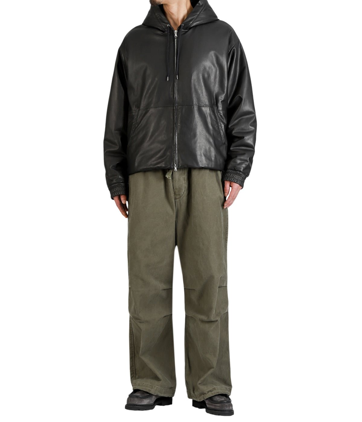 WIDE OVER PANTS -ORGANIC COTTON BACK SATIN- | marka(マーカ