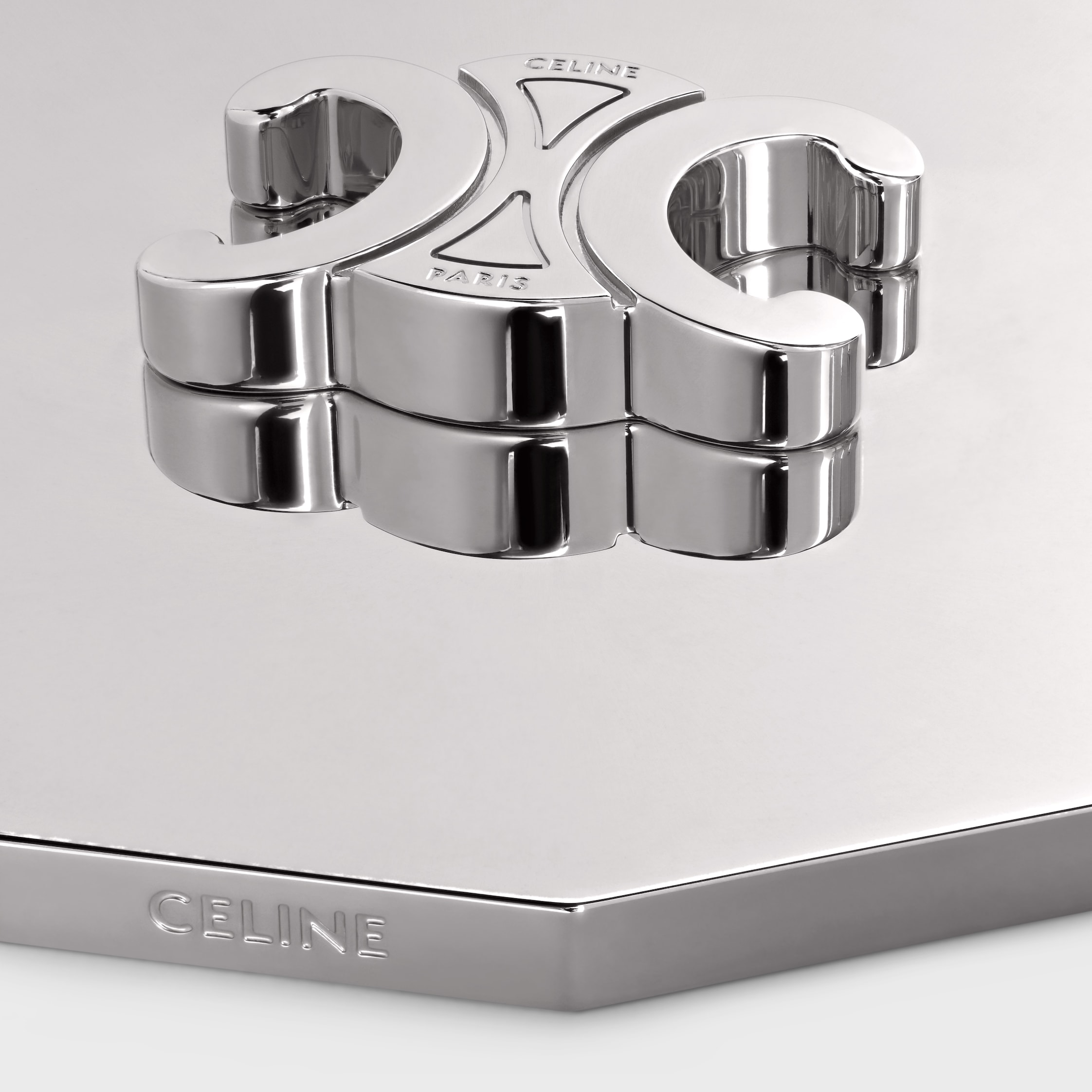 CANDLE TRIOMPHE LID IN STEEL - SILVER | CELINE