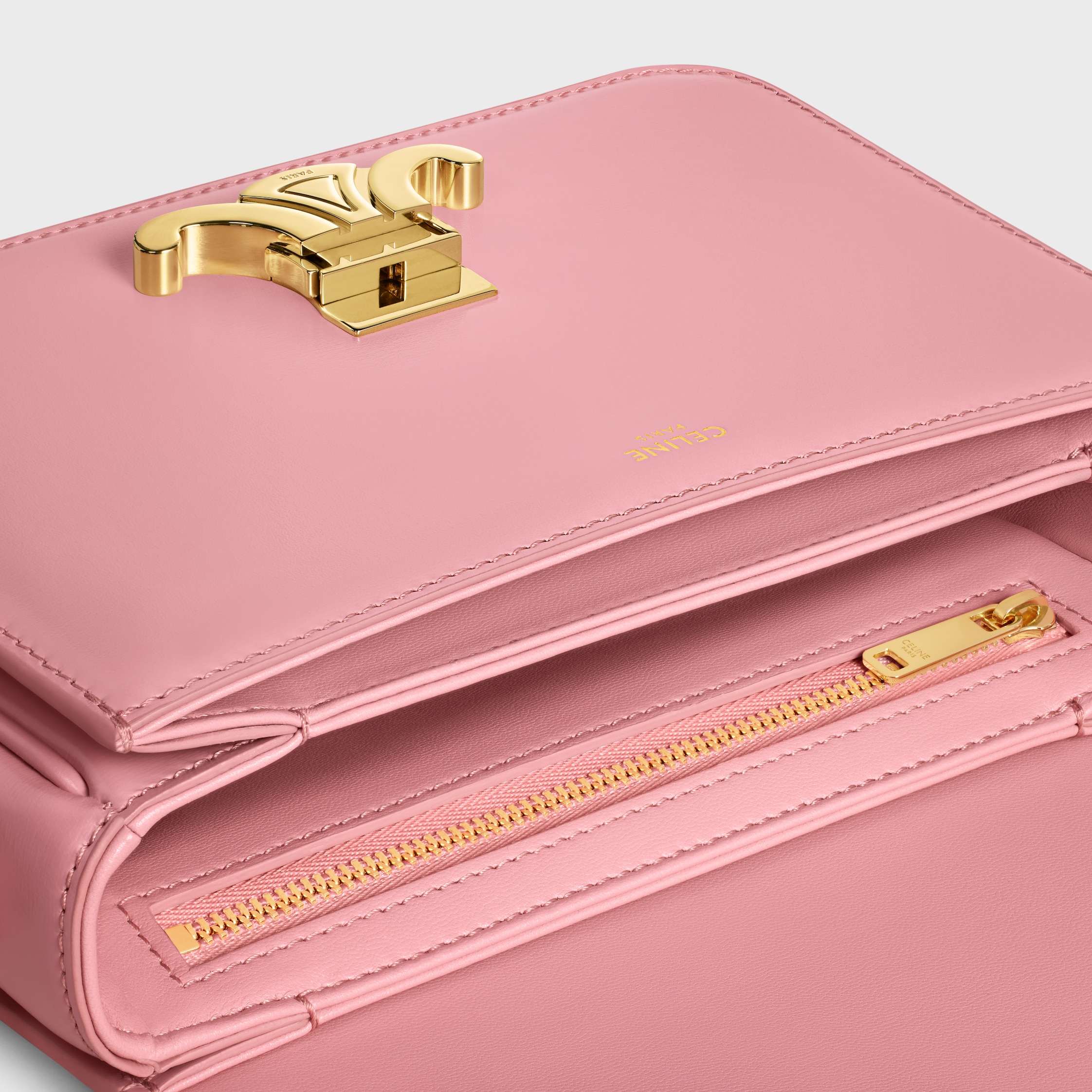 Teen Triomphe Bag in shiny calfskin - ROSE | CELINE