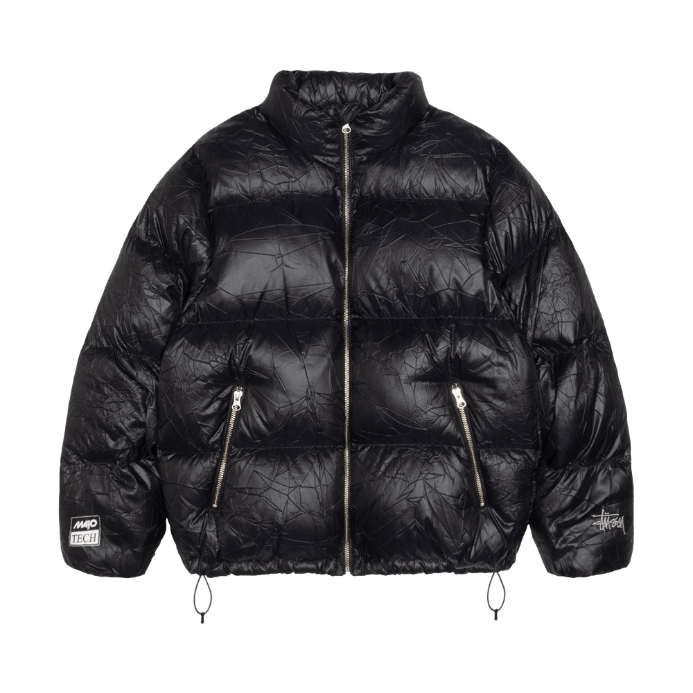 Buy Stussy Wrinkled Nylon Down Puffer 'Black' - 115729 BLAC | GOAT