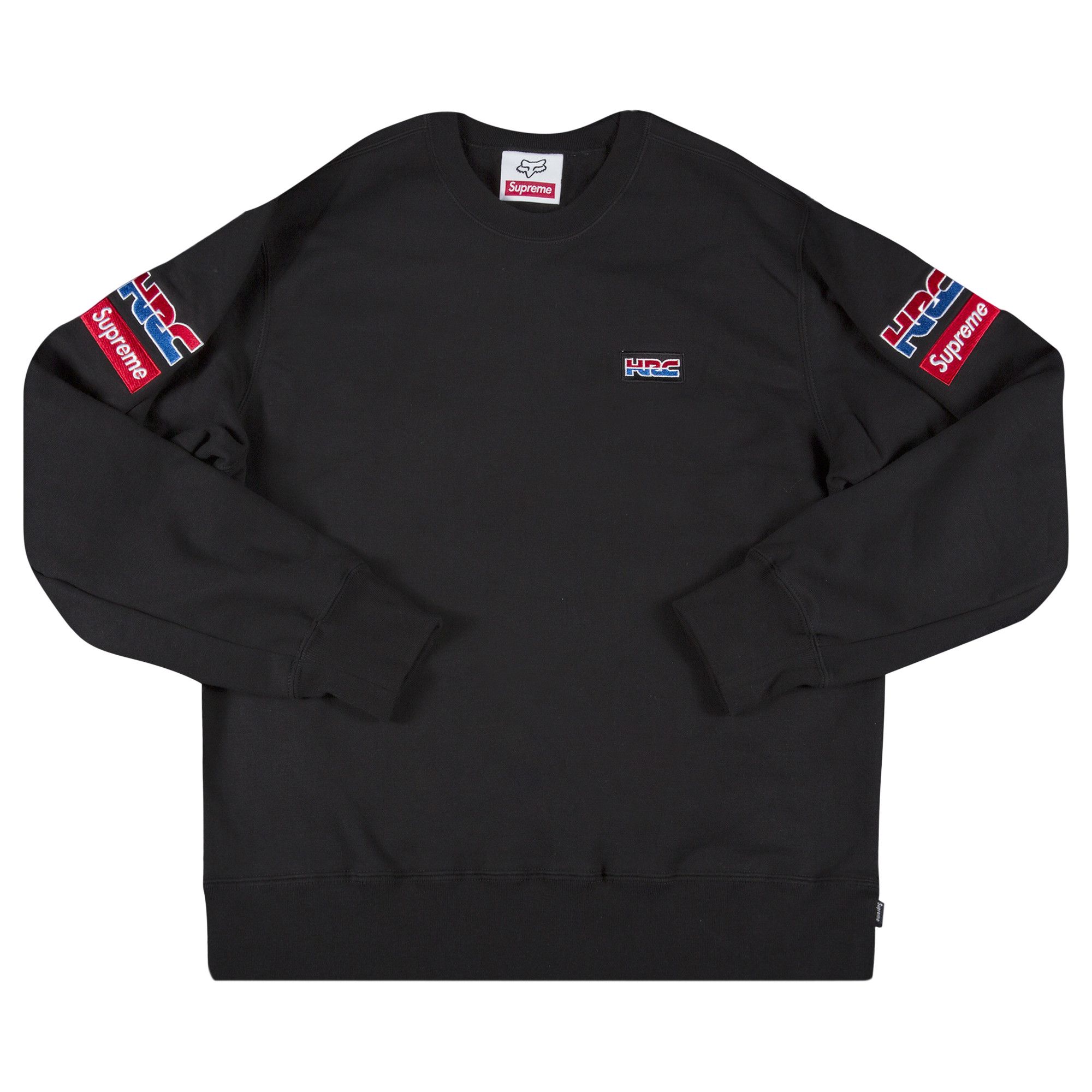 Buy Supreme x Honda Fox Racing Crewneck 'Black' - FW19SW6 BLACK | GOAT