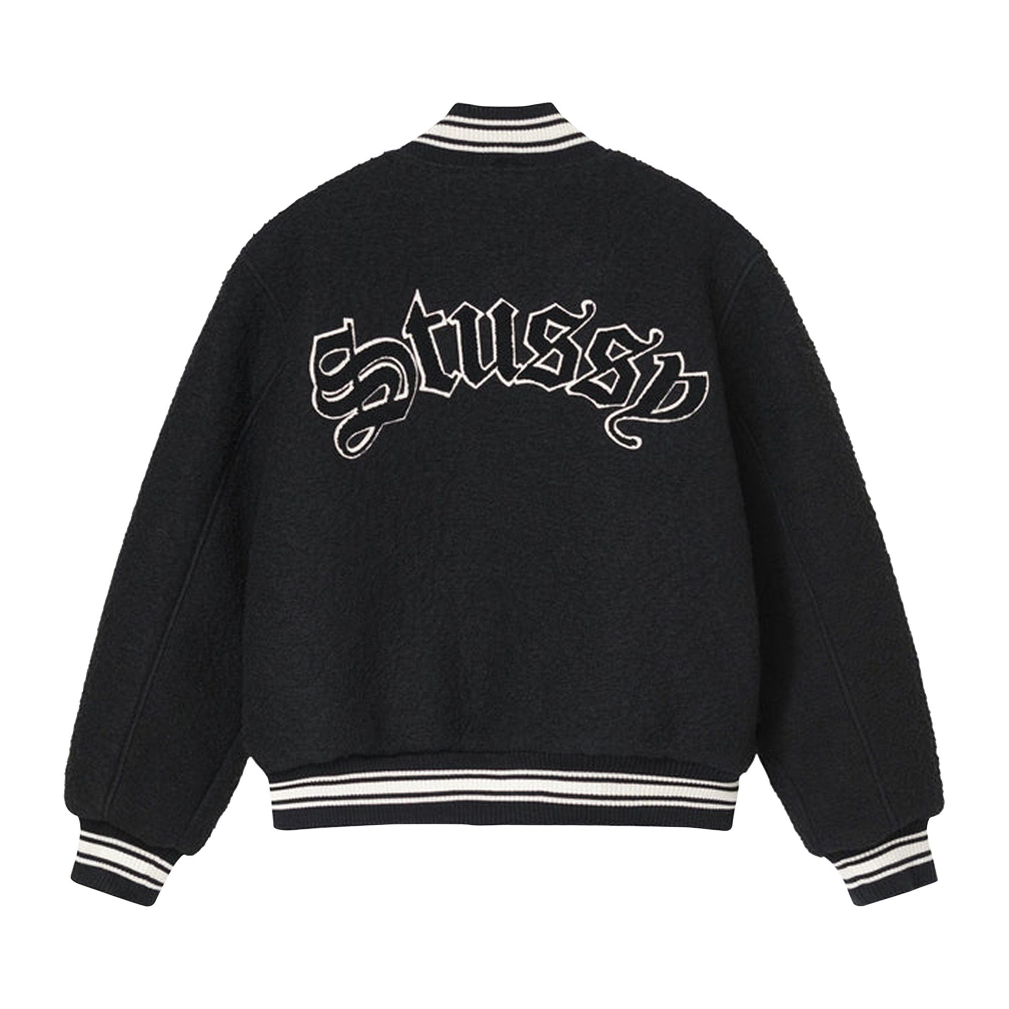 Buy Stussy Casentino Wool Varsity Jacket 'Black' - 115678 BLAC | GOAT