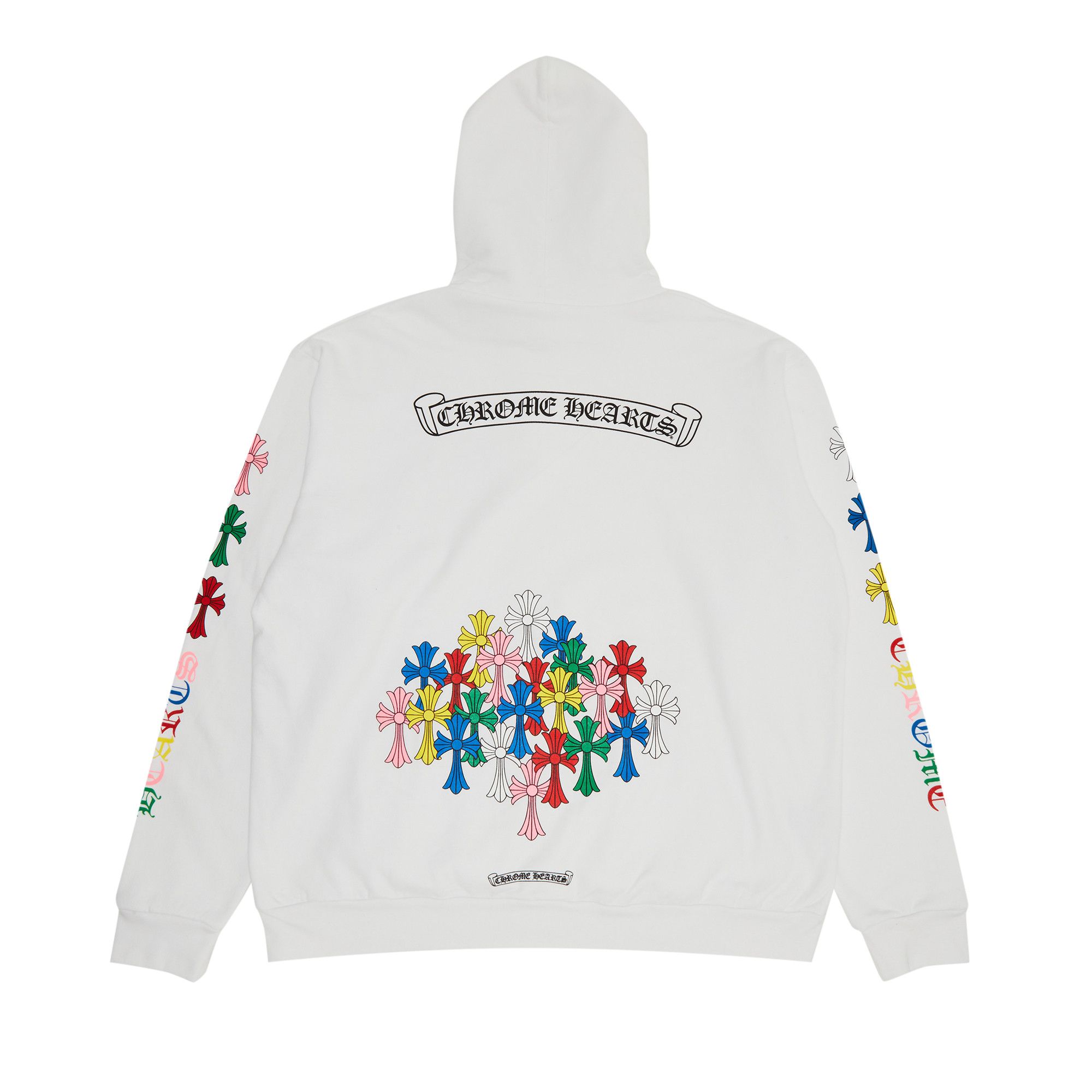 Buy Chrome Hearts Cross Hoodie 'White/Multicolor' - 1383