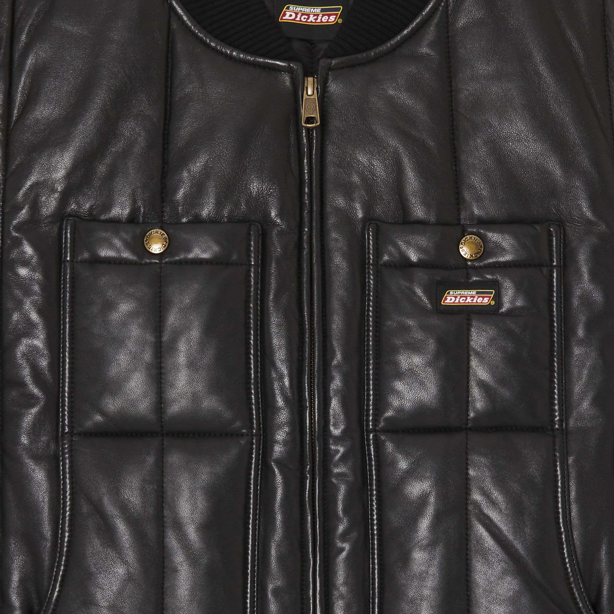 Buy Supreme x Dickies Leather Work Vest 'Black' - FW23J62 BLACK | GOAT